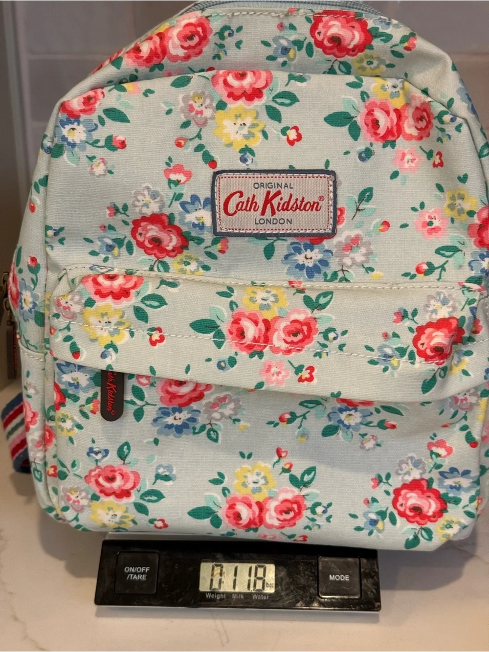 Cath Kidston Mint Floral Kids Backpack with Pink & Yellow Roses
